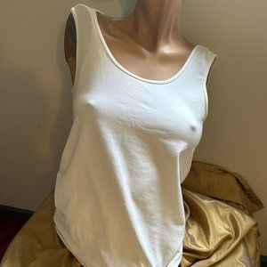 Tahari Elements White Shaping Tank Top with Smoothing